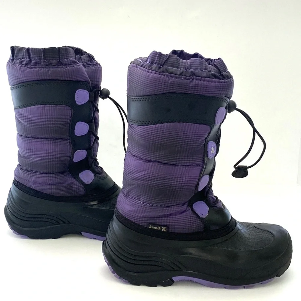 Kamik Big Girl Youth Purple Moonracer Winter Boots SZ 4 (Boots Only)